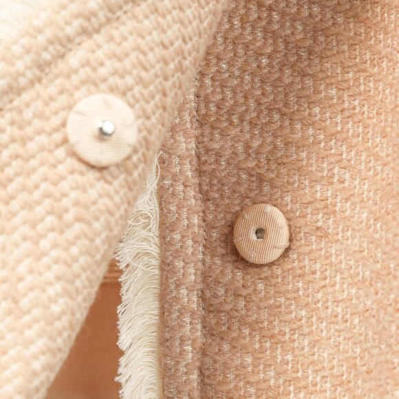 Twinset Taupe Cotton-Blend Tweed Frog-Fastener Jacket - Picture 8 of 14